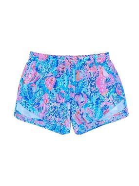 Lilly Pulitzer Shorts Women’s Size XXS Pink Blue Ocean Trail Luxletic 4" Running